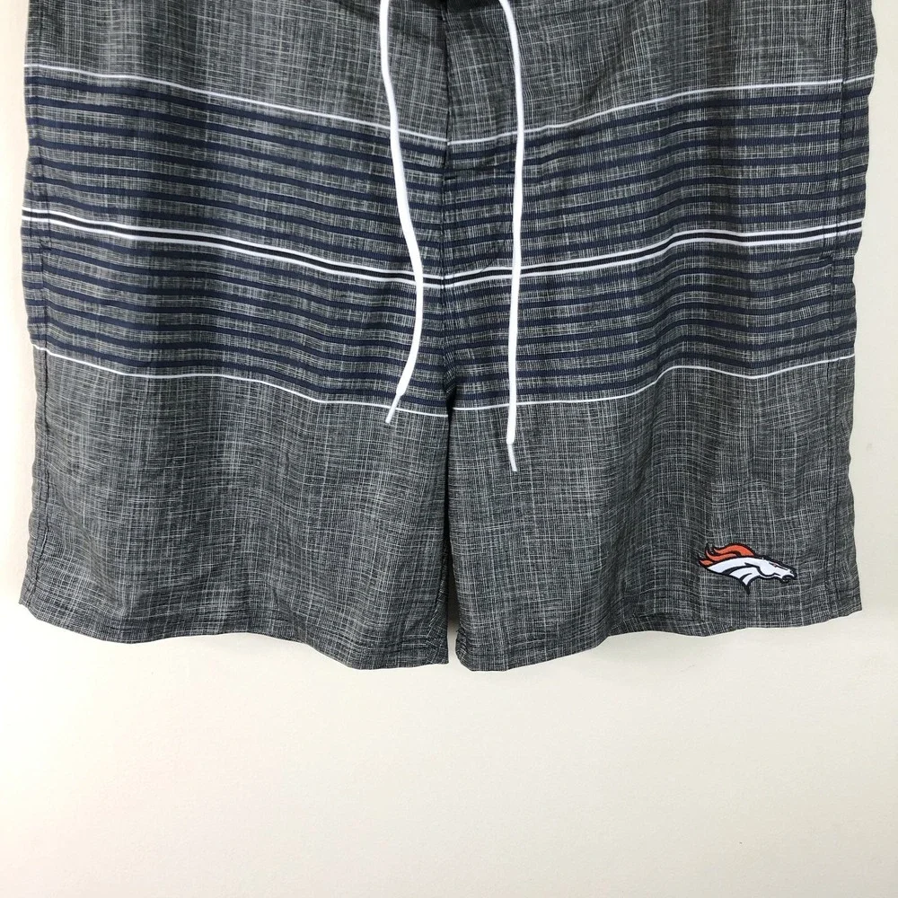 NFL Denver Broncos Board Shorts Swim Trunks Men's Sz 2XL Gray Navy